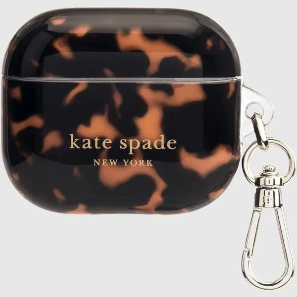 Kate Spade New York Protective AirPods (3rd Generation) Case - Transparent Tortoise/Black/Gold Foil