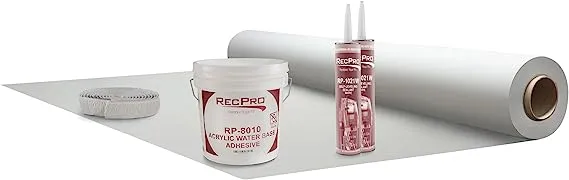 RecPro PVC RV Rubber Roof Kit | 8.5' Wide x 5 ft - 40 ft | 8010 | 1021 | Butyl (5) | Made in USA