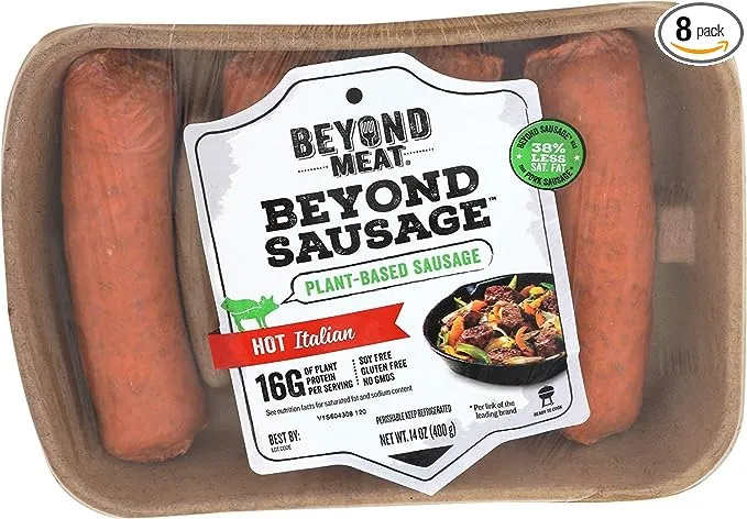 Beyond Meat Beyond Sausage Plant Based Hot Italian Sausage,, 14 Oz (pack Of 8)