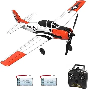 Volantex RC Airplane 2.4Ghz 4 Channel Remote Control,with Aileron T28 Trojan Parkflyer RC Aircraft Plane,Ready to Fly with Xpilot Stabilization System,Perfect for uitable for Kids and Beginners