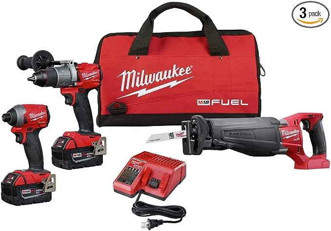 Milwaukee 2997-23 Fuel Combo Kit includes Drill Impact Reciprocating Sawzal