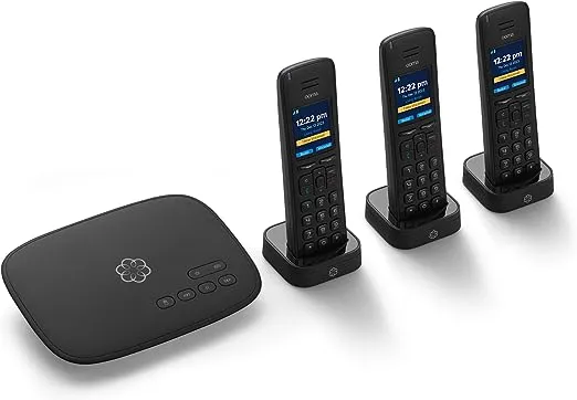 Ooma Telo VoIP Free Internet Home Phone Service with 3 HD3 Handsets. Affordable landline Replacement. Unlimited Nationwide Calling. Answering Machine. Option to Block robocalls.