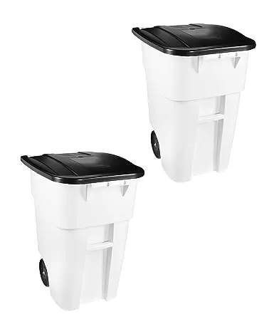 Rubbermaid Commercial Products Brute Rollout Trash/Garbage Can/Bin with Wheels, 50 GAL, for Restaurants/Hospitals/Offices/Back of House/Warehouses, Green (1829411)