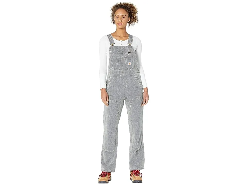 Carhartt Women's Relaxed Fit Denim Railroad Stripe Bib Overall