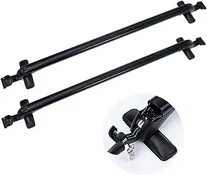 TBvechi Roof Rack, Car Top Roof Rack Cross Bar Luggage Carrier Adjustable Window Frame Black Roof Bars