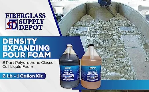 2 Lb Density Expanding Pour Foam, 2 Part Polyurethane Closed Cell Liquid Foam for Boat and Dock Flotation, Soundproofing, Filling Voids, and Insulation (2 Gallon Kit)