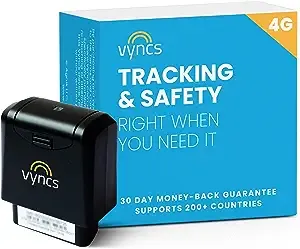 Vyncs - GPS Tracker for Vehicles, [No Monthly Fee], 4G LTE, Vehicle Location, Trip History, Driving Alerts, GeoFence, Fuel Economy, OBD Fault Codes, USA-Developed, Family or Fleets