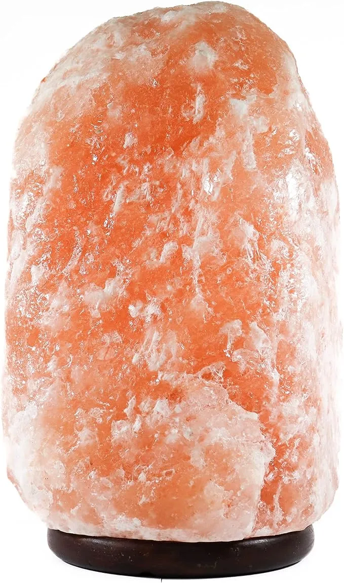 Himalayan Secrets Large Salt Lamp - Natural Pink Crystal with Wooden Base - Dimmer Cord and Bulb Included (33-44 LBS)