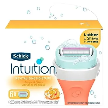 Schick Intuition Revitalizing Moisture Razor Blade Refills for Women, , 0.35 Ounce , 6 Count (Pack of 1)