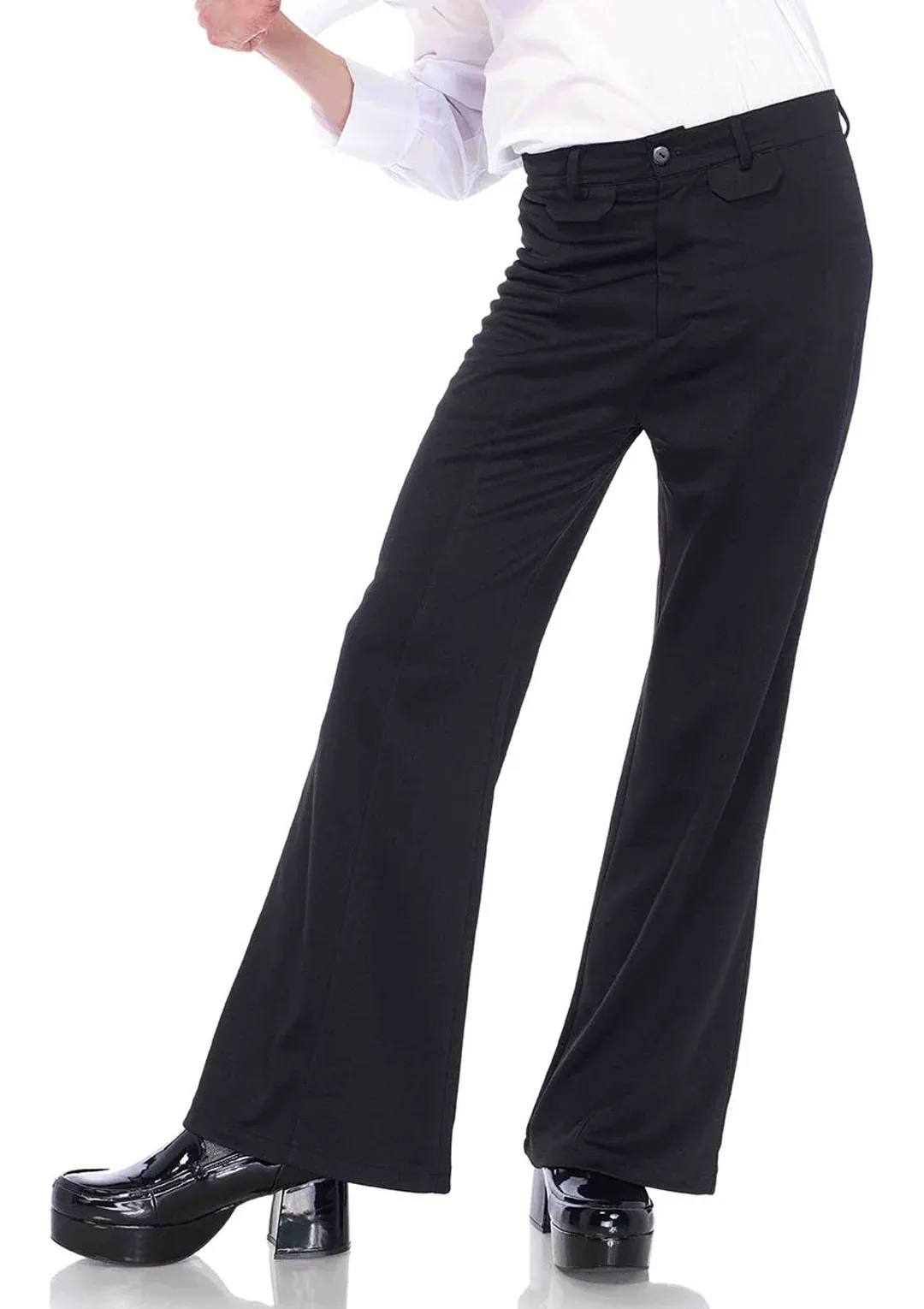 Leg Avenue Men's 70s Bell Bottom Pants, Black, M/L