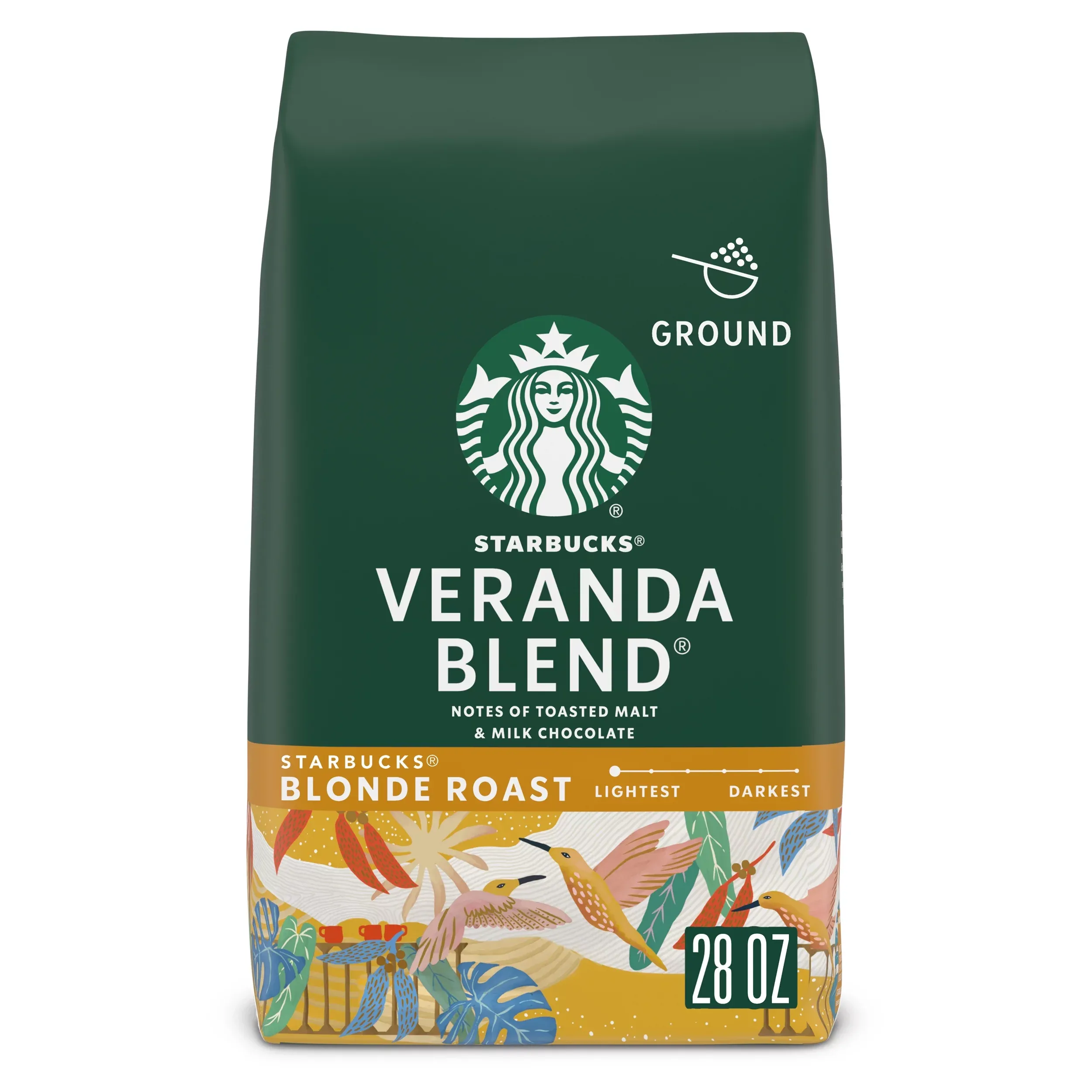 Starbucks Coffee, Ground, Blonde Roast, Veranda Blend - 28 oz