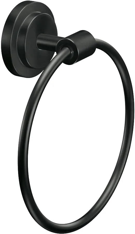 Moen DN0786BL Iso Collection Bathroom Hand Towel Ring, Matte Black 