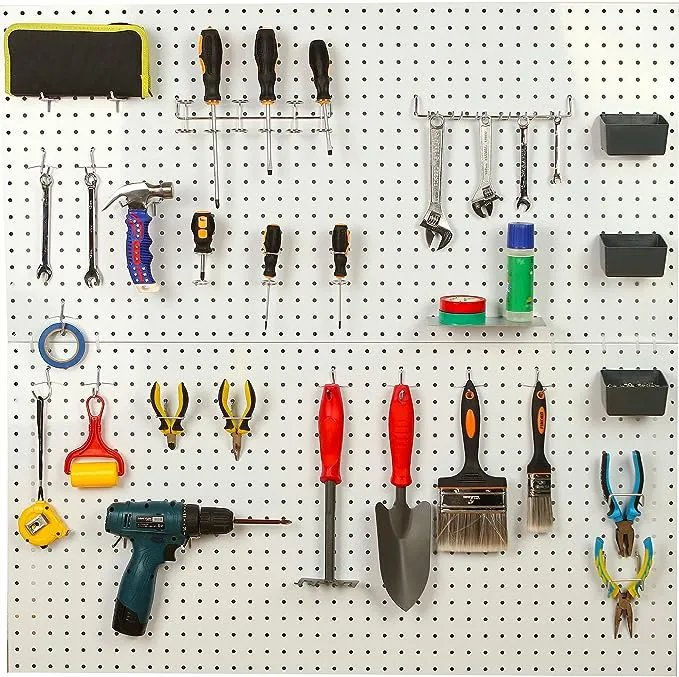 FRIMOONY Pegboard Hooks Assortment with Pegboard Bins, Peg Locks, for Organizing Various Tools, 140 Piece