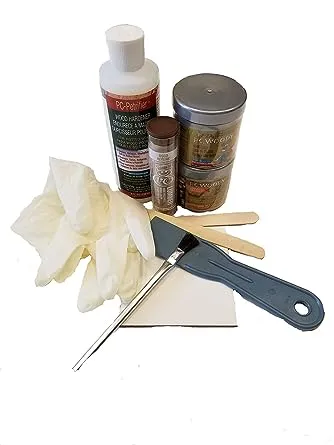 PC Products 84113 Rotted Wood Repair Kit, Water-Based Hardener, Epoxy Paste & Epoxy Putty, 1 oz