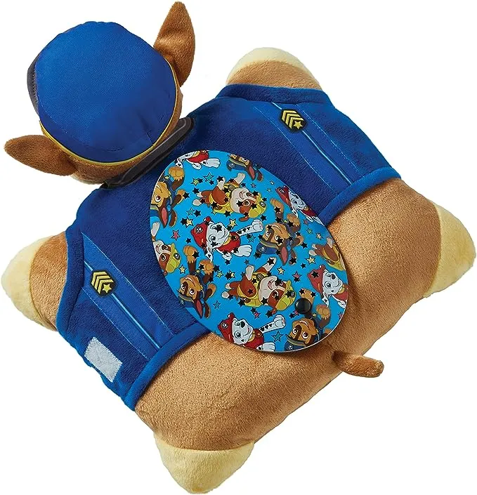 Pillow Pets Paw Patrol Chase Sleeptime Lite, 11" Nickelodeon Stuffed Animal Nightlight, 1 Count (Pack of 1), Multicolor