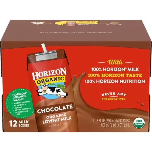 Horizon
           Organic Lowfat 1% Milk Chocolate -- 8 fl oz Each / Pack of 12
        
        
        
        
        
          
          SKU #: 742365002700
          
            Shipping Weight:
              7.51 lb
            
          
 