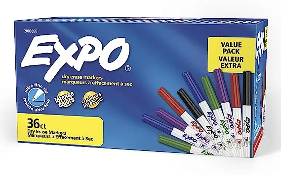 Expo Low-Odor Dry Erase Markers Fine Tip