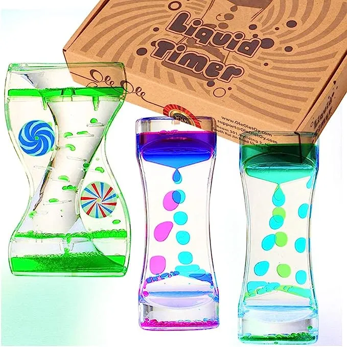 Liquid Motion Bubbler Timer: Best Sensory Toy for Relaxation, Liquid Motion Timer Toy Floating Color Lava Lamp Timer - Incredibly Effective Calming