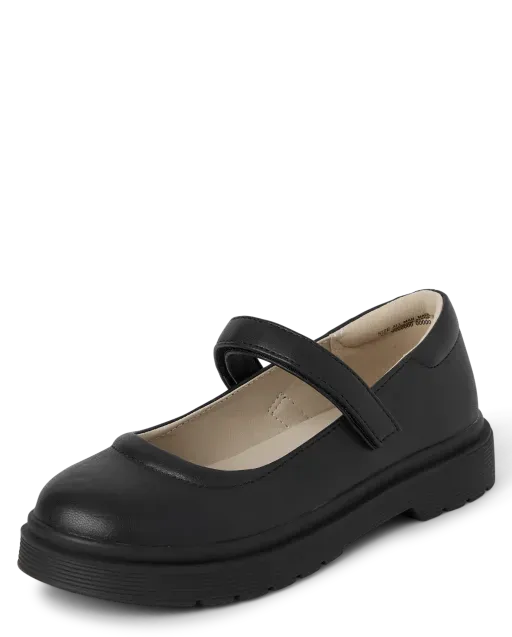 Toddler Girls Uniform Comfort Flex Shoes - Black