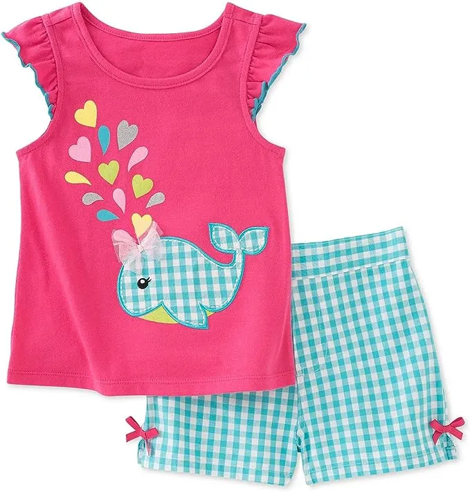 Bumeex Toddler Girls Cotton Top and Shorts Outfit