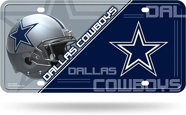 Dallas Cowboys Split Design License Plate Metal