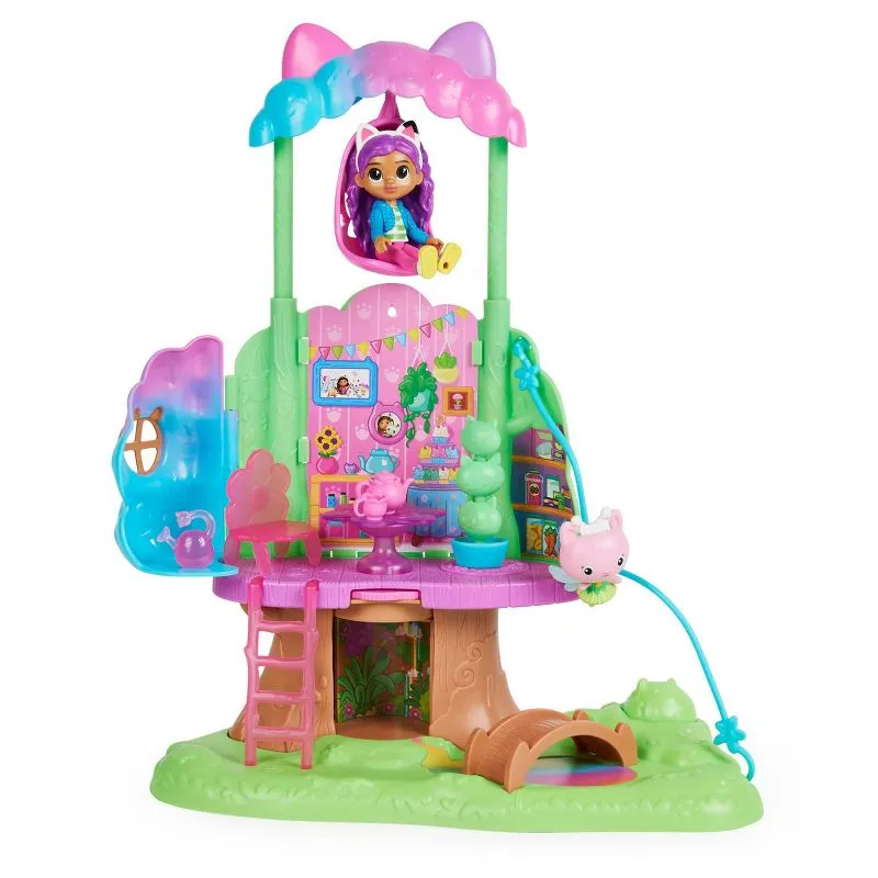 Gabby's Dollhouse Kitty Fairy's Transforming Garden Treehouse Playset 