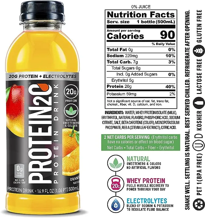 Protein2o 15g Whey Protein Infused Water Plus Electrolytes, Variety Pack, 16.9 fl oz (Pack of 12)