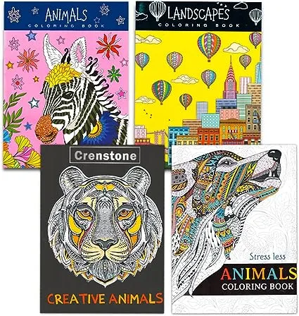 Adult Coloring Books Super Set -- 10 Deluxe Coloring Books for Adults and Teens