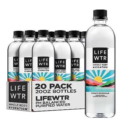 Life Wtr Water, Purified, pH Balanced - 20 pack, 20 oz bottles