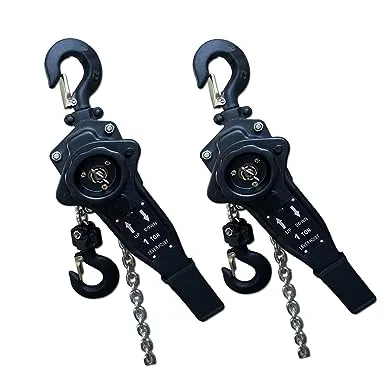 Lever Chain Hoist 2200LBS 5FT 2 Units Set 1T 1,5M Lever Chain Hoist 1 ton Commercial Portable Hooks for Building Garages Warehouse Automotive Machinery【1T/1.5m*2units】