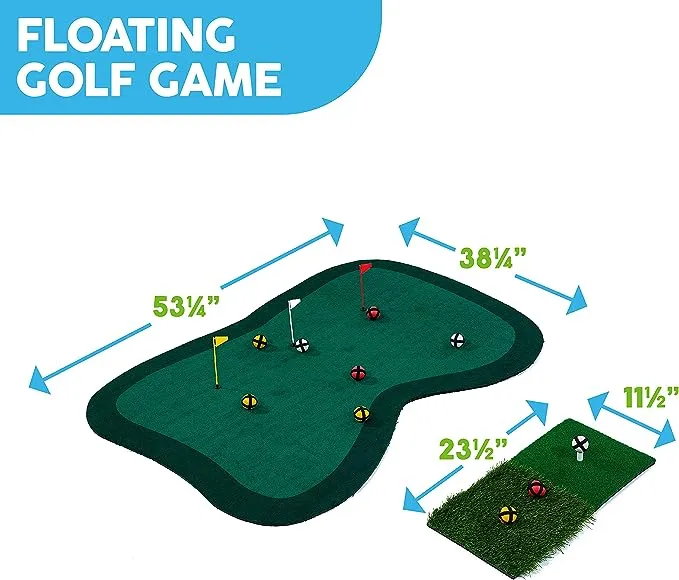 Big Sky Floating Golf Hitting and Putting Green Mat with Accessories