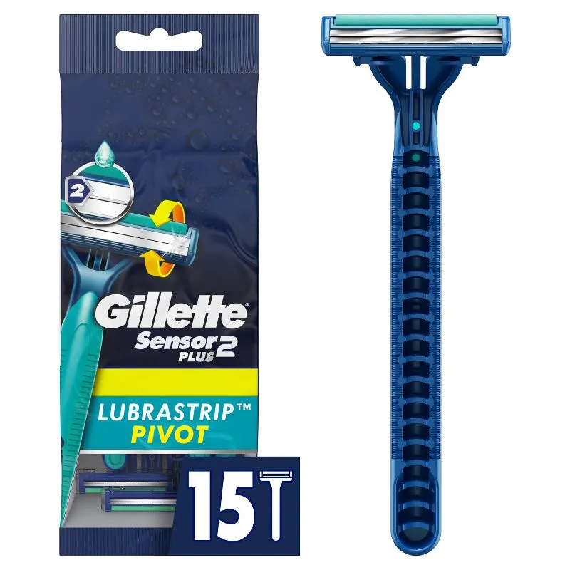 Gillette Sensor 2 Plus Razors, Disposable - 15 razors