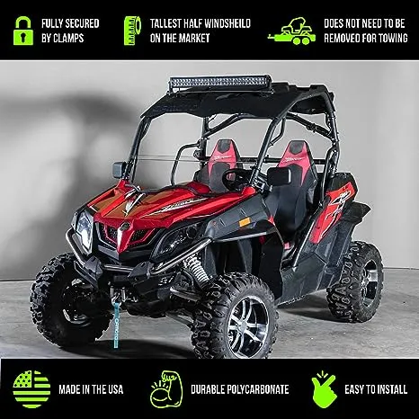 TERRARIDER CF MOTO ZFORCE HALF UTV WINDSHIELD (EXCLUDES ZFORCE 950 & 2023 800 MODELS) - STANDARD 3/16”