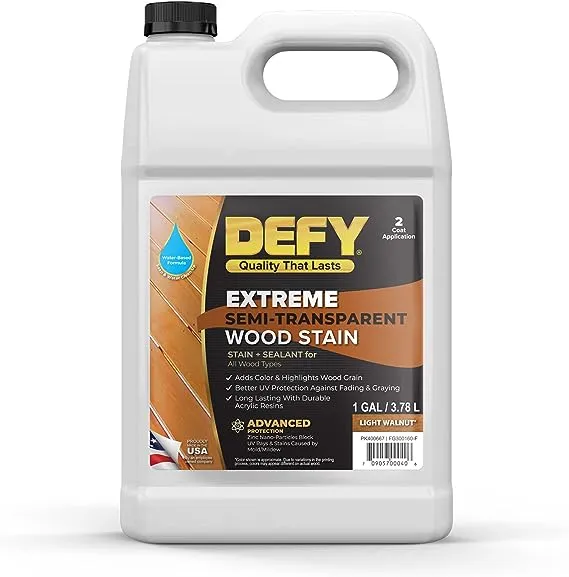 Defy Extreme Semi-Transparent Wood Stain Light Walnut / 1 Gallon