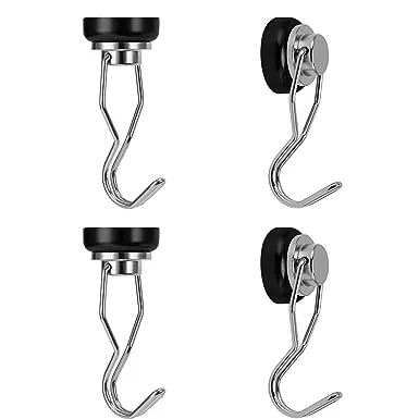 Ant Mag Swivel Magnetic Hooks 50lbs Heavy Duty Grill Magnet Hooks 4 Pack with ...