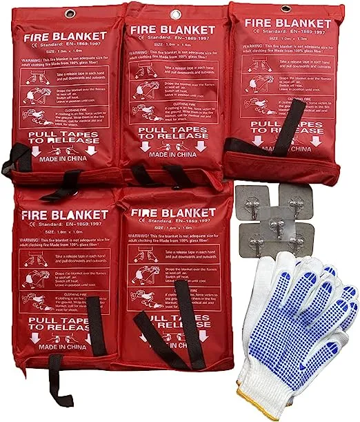 1-5x Emergency Fire Blankets Fireproof for Home Kitchen Office Caravan Warehouse