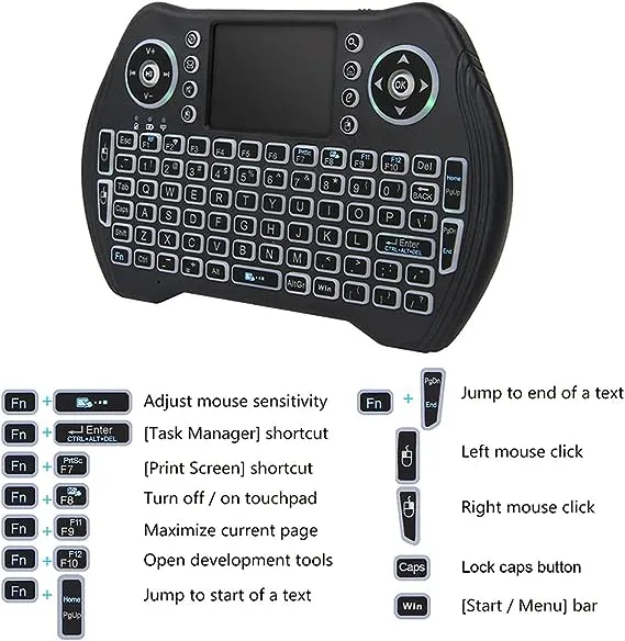 BL Mini Wireless Keyboard Remote Control with Touchpad Mouse