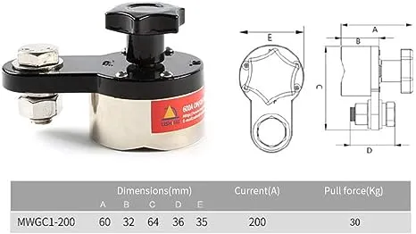 Aner 200A Magnetic Welding Ground Clamp