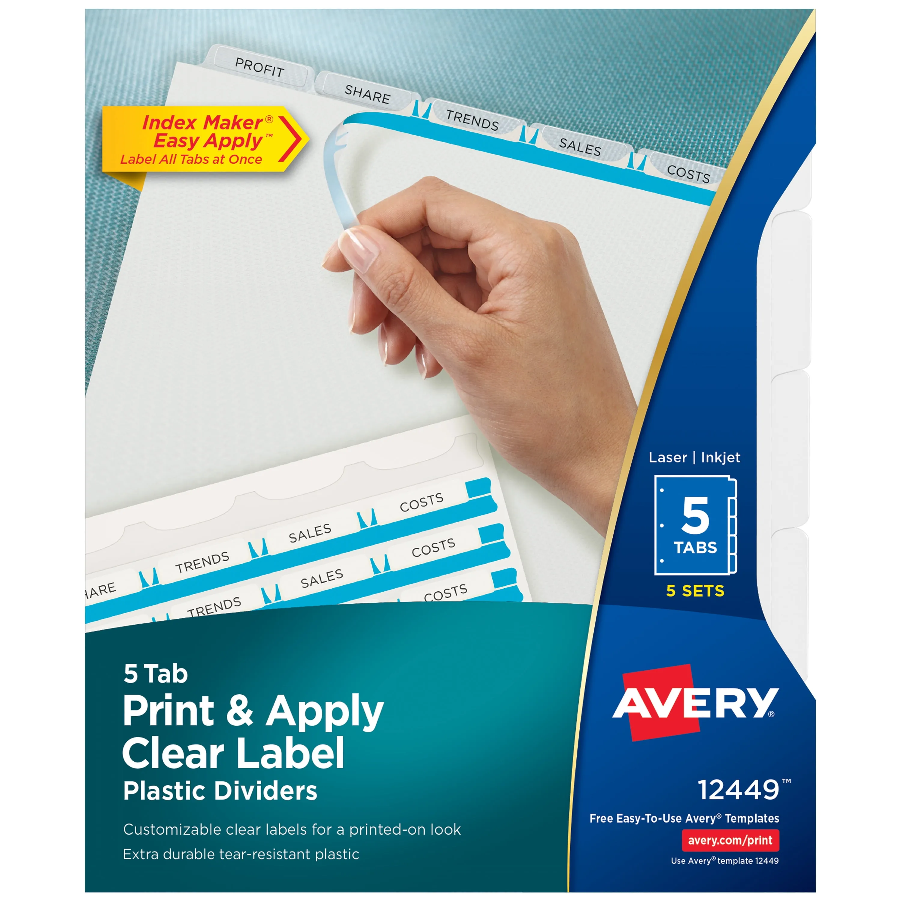 Avery Index Maker Print Apply Clear Label Dividers