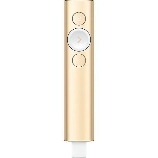 Logitech Spotlight Presentation Remote - Advanced Digital Highlighting with Bluetooth, Universal Presenter Clicker, 30M Range and Quick Charging – Gold