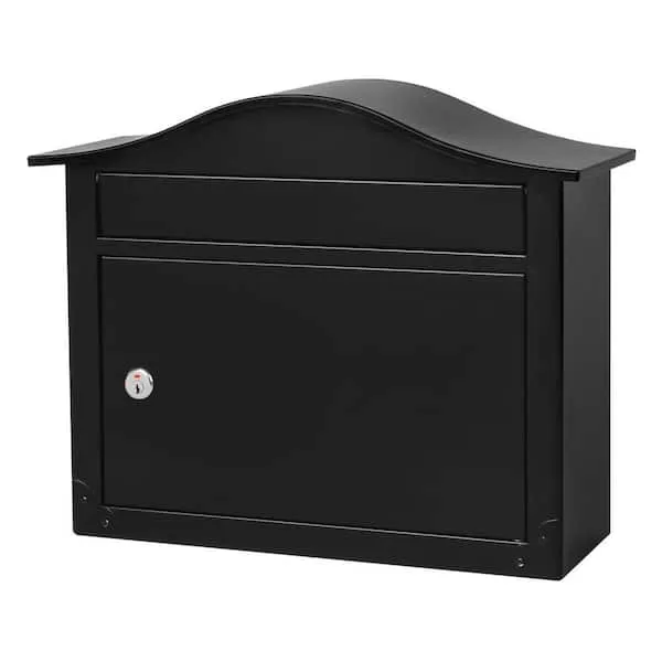 Architectural Mailboxes Saratoga Black Wall-Mount Lockable Mailbox