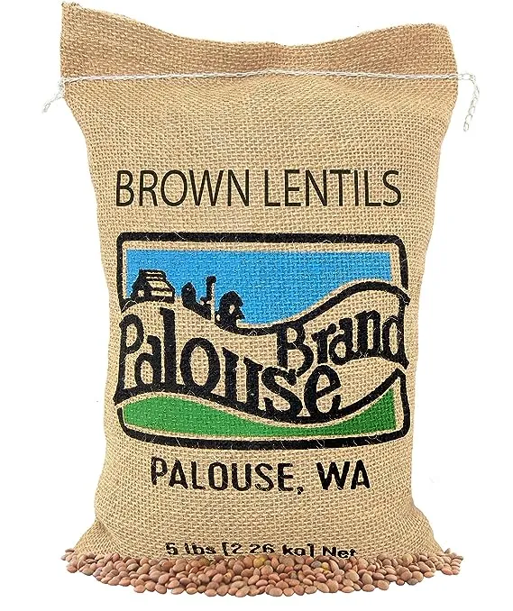 Small Brown Dry Lentils Family Farmed in Washington State 100% Desiccant Free 5 lbs Plastic Free Packaging Non-GMO Project VERIFIED