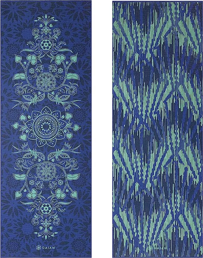 Gaiam Premium Reversible Royal Bouquet Yoga Mat (6mm)