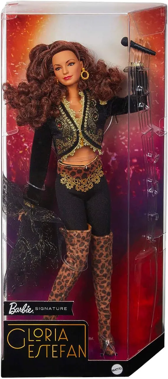 Barbie Signature Gloria Estefan Collectible Doll with Golden Accessories Including Microphone