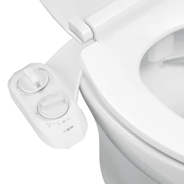 LUXE Bidet NEO 185 Plus - Only Patented Bidet Attachment for Toilet Seat, Innovative Hinges to Clean, Slide-in Easy Install, Advanced 360° Self-Clean, Dual Nozzles, Feminine & Rear Wash (White)