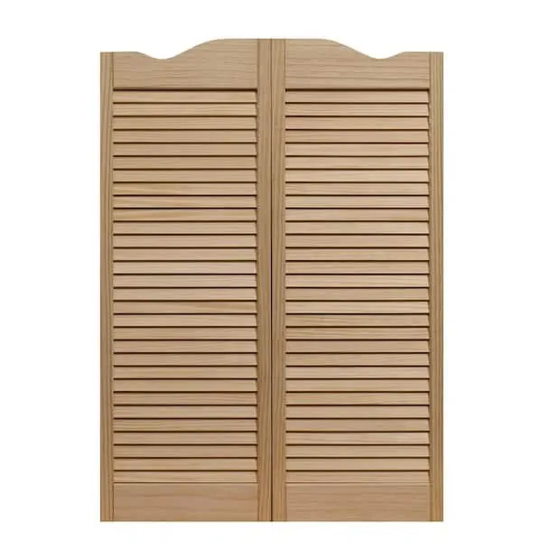 36 in. x 42 in. Dixieland Louvered Unfinished Pine Wood Saloon Door