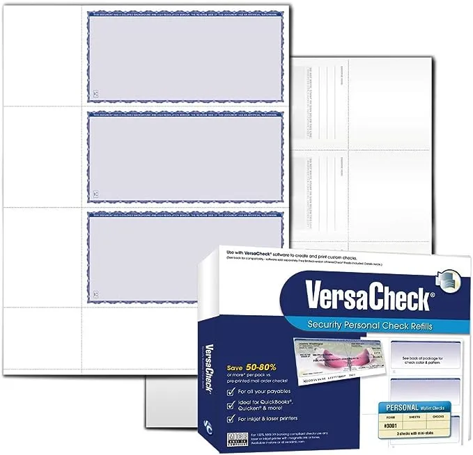 VersaCheck Security Personal Check Refills