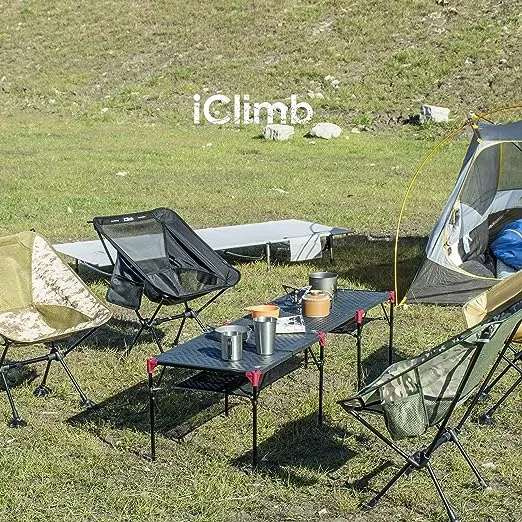 iClimb Extendable Folding Large Tabletop Area Ultralight Compact with Hollow Out Tabletop