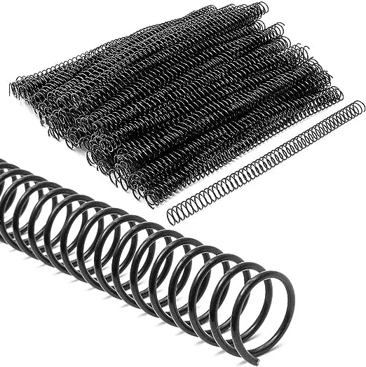 Juvale 100-Pack Black Spiral Binding Coils Combs, 12.25" Plastic Spines for 110 ...