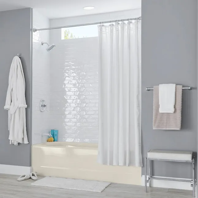 American Standard Princeton 30-in x 60-in White Porcelain Enameled Steel Oval Alcove Soaking Bathtub (Left Drain)